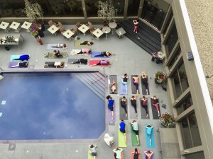 Poolside Yoga at Hotel Arts